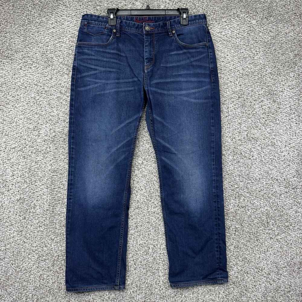 Robert Graham Jeans Mens 36x29 Yates Straight Leg Classic Blue Denim Medium Wash